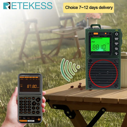 Portable AM FM Shortwave Radio with Bluetooth & Alarm by HitMyNeed