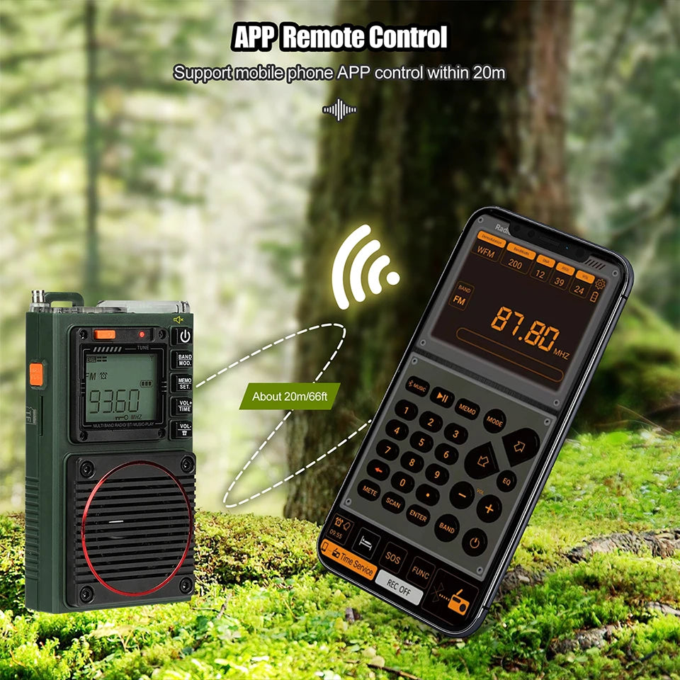 Portable AM FM Shortwave Radio with Bluetooth & Alarm by HitMyNeed