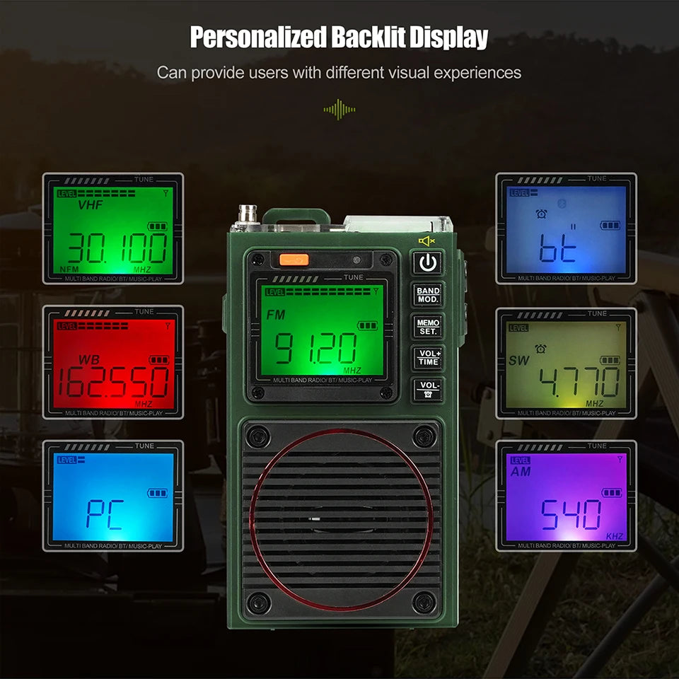 Portable AM FM Shortwave Radio with Bluetooth & Alarm by HitMyNeed
