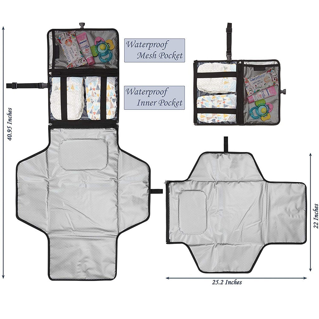 Portable Baby Changing Pad Diaper Bag with Pockets by HitMyNeed