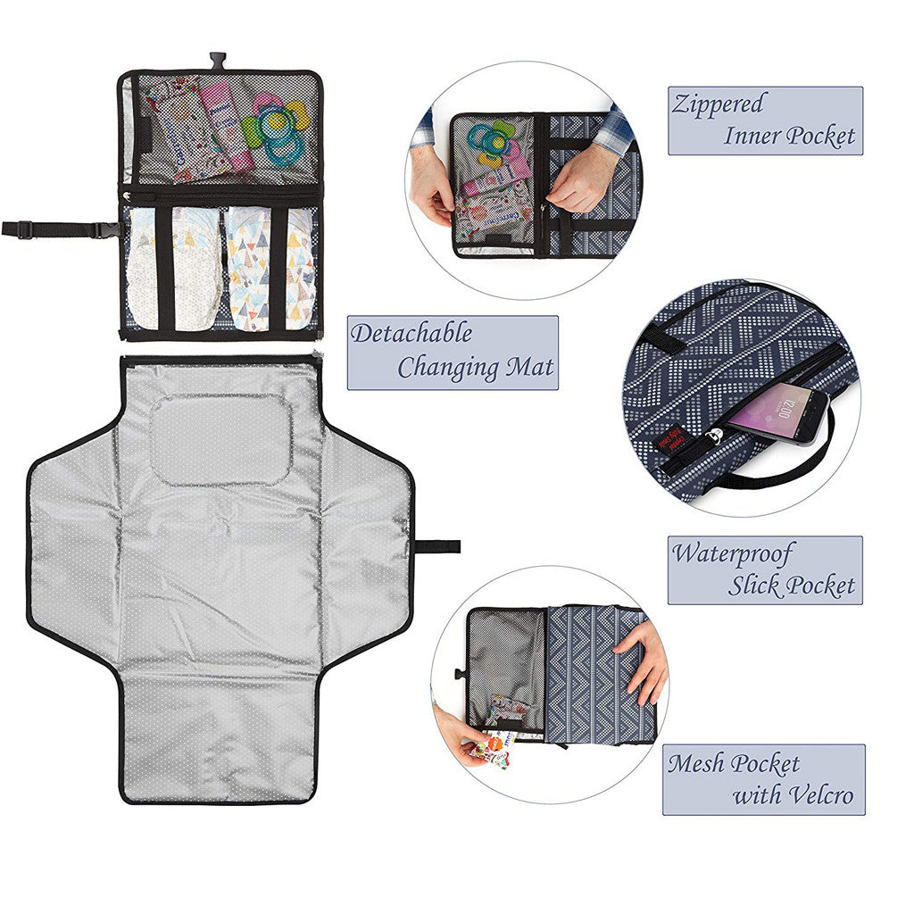 Portable Baby Changing Pad Diaper Bag with Pockets by HitMyNeed