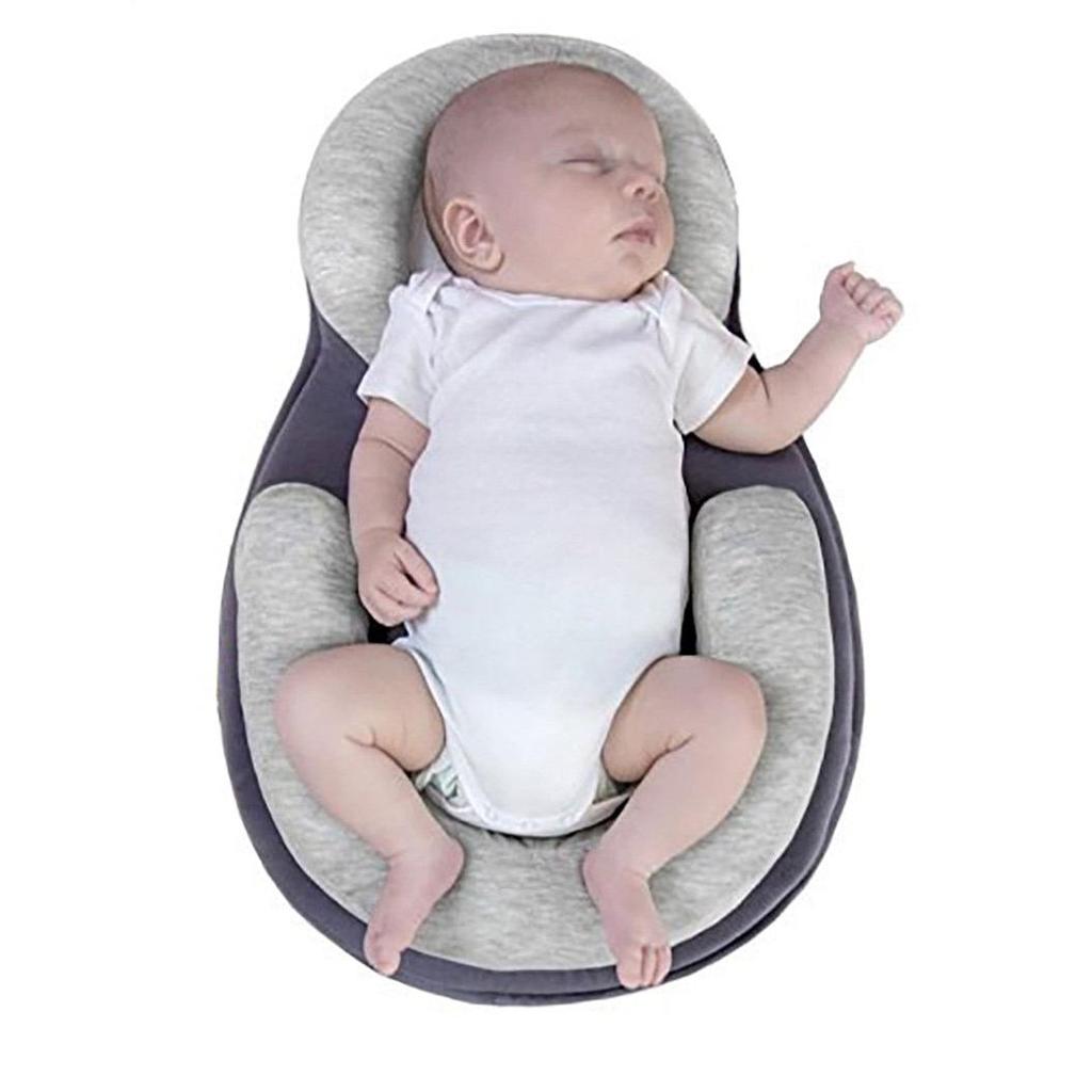 Portable Baby Travel Bed and Anti-Rollover Nest gray by HitMyNeed