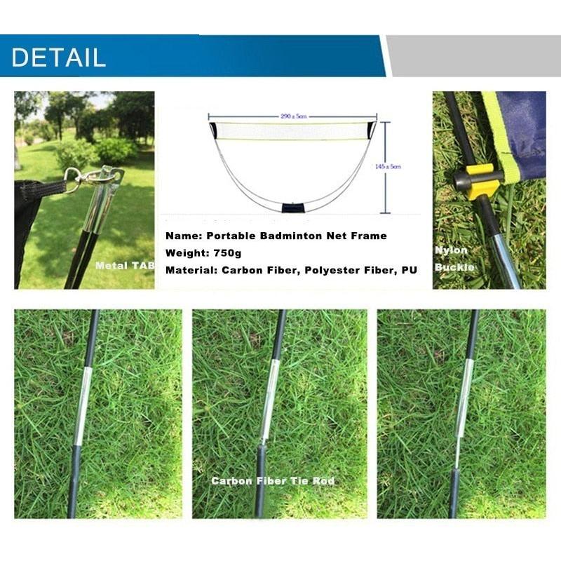 Portable Badminton Net Set with Carry Bag by HitMyNeed