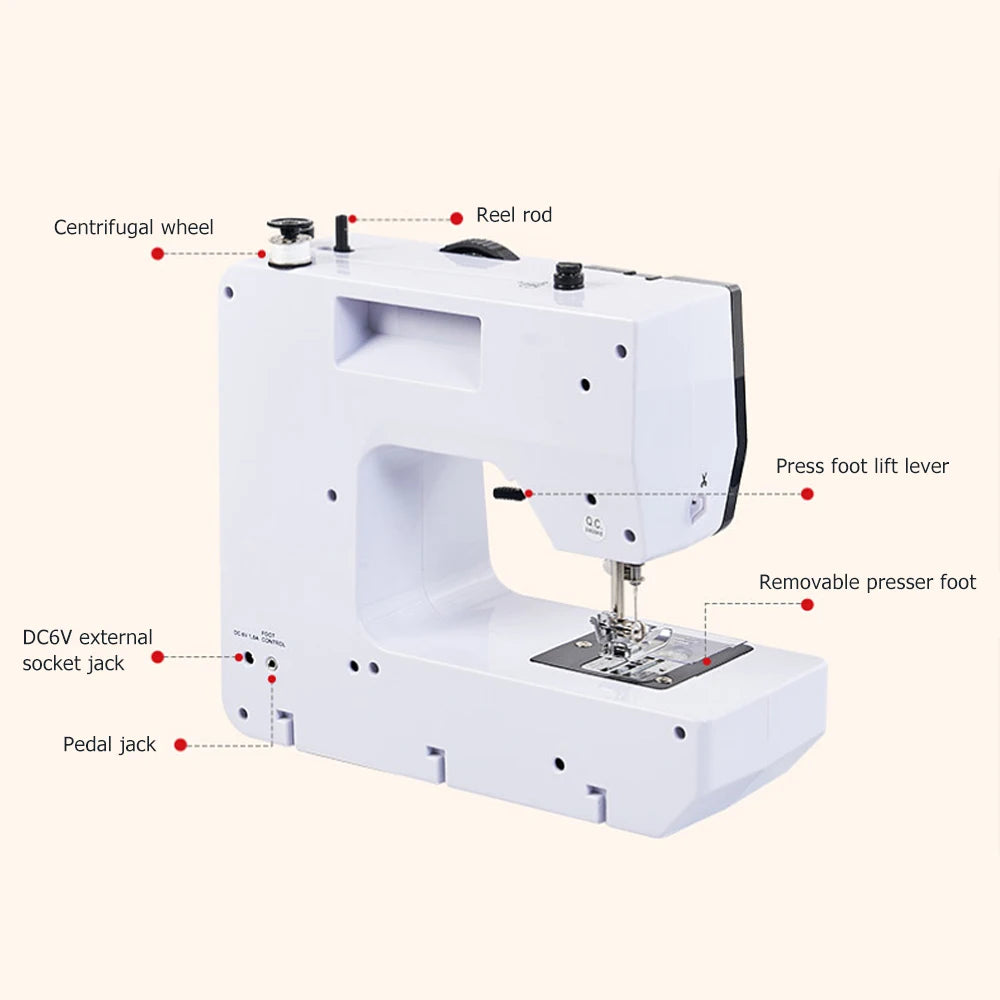 Portable Beginner Sewing Machine with 12 Stitches by HitMyNeed