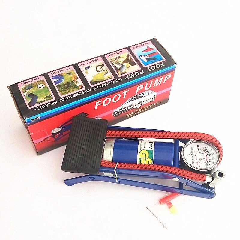 Portable Bicycle Foot Pump with Gauge by HitMyNeed