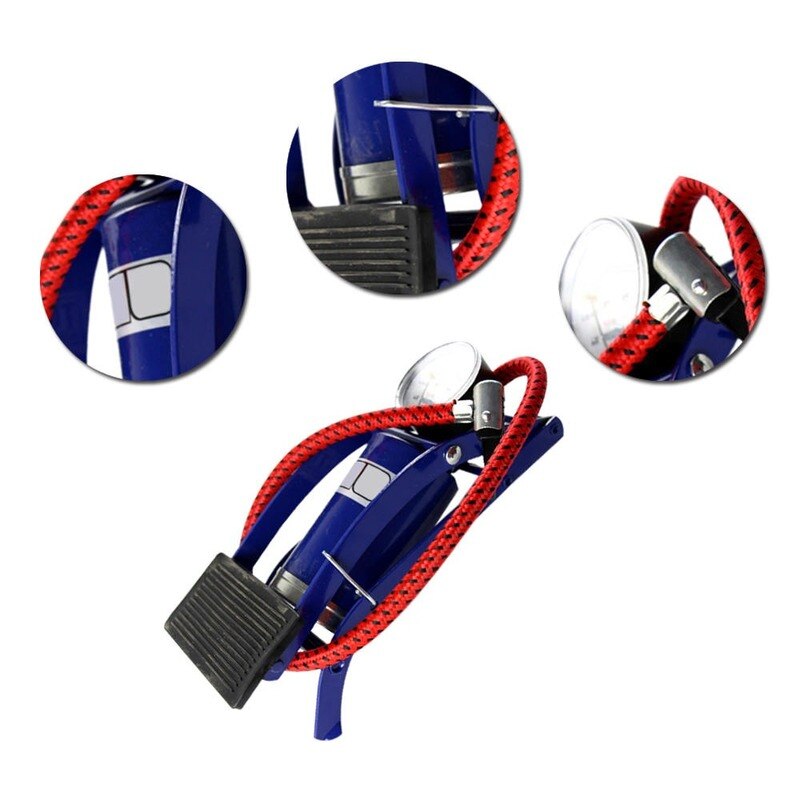 Portable Bicycle Foot Pump with Gauge by HitMyNeed