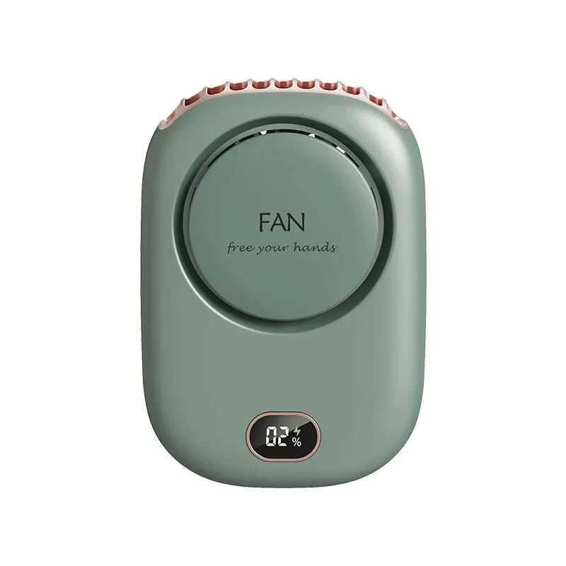 Portable Bladeless Neck & Waist Fan USB Rechargeable green by HitMyNeed