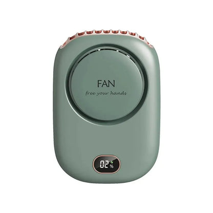 Portable Bladeless Neck & Waist Fan USB Rechargeable green by HitMyNeed