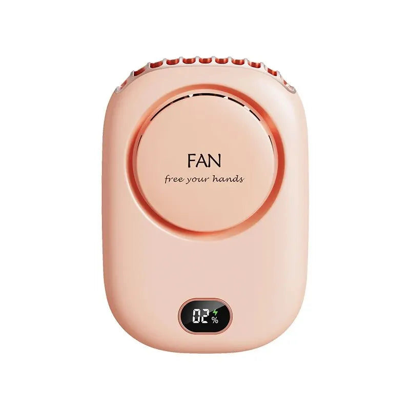 Portable Bladeless Neck & Waist Fan USB Rechargeable pink by HitMyNeed
