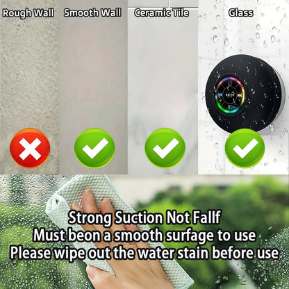Portable Bluetooth Shower Speaker with LED & Suction Cup by HitMyNeed