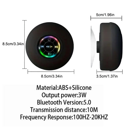 Portable Bluetooth Shower Speaker with LED & Suction Cup by HitMyNeed