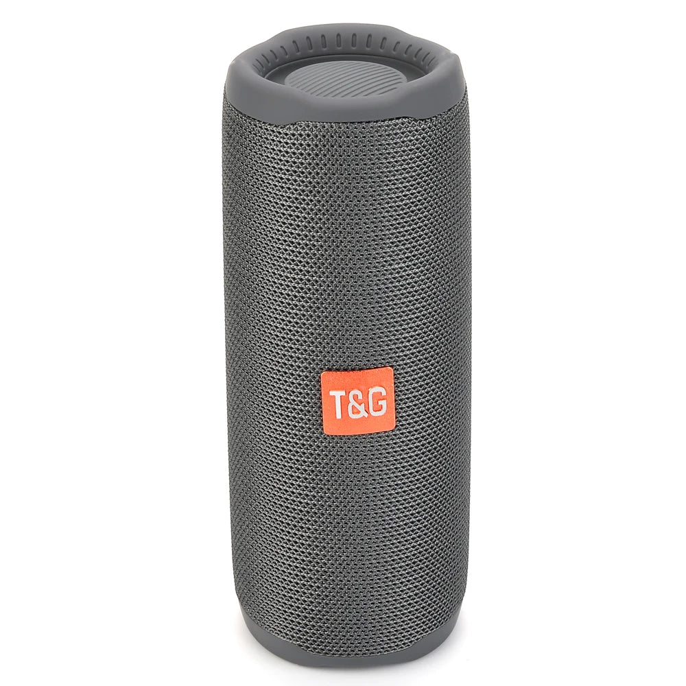 Portable Bluetooth Speaker Dual Bass LED Waterproof tg365-gray by HitMyNeed