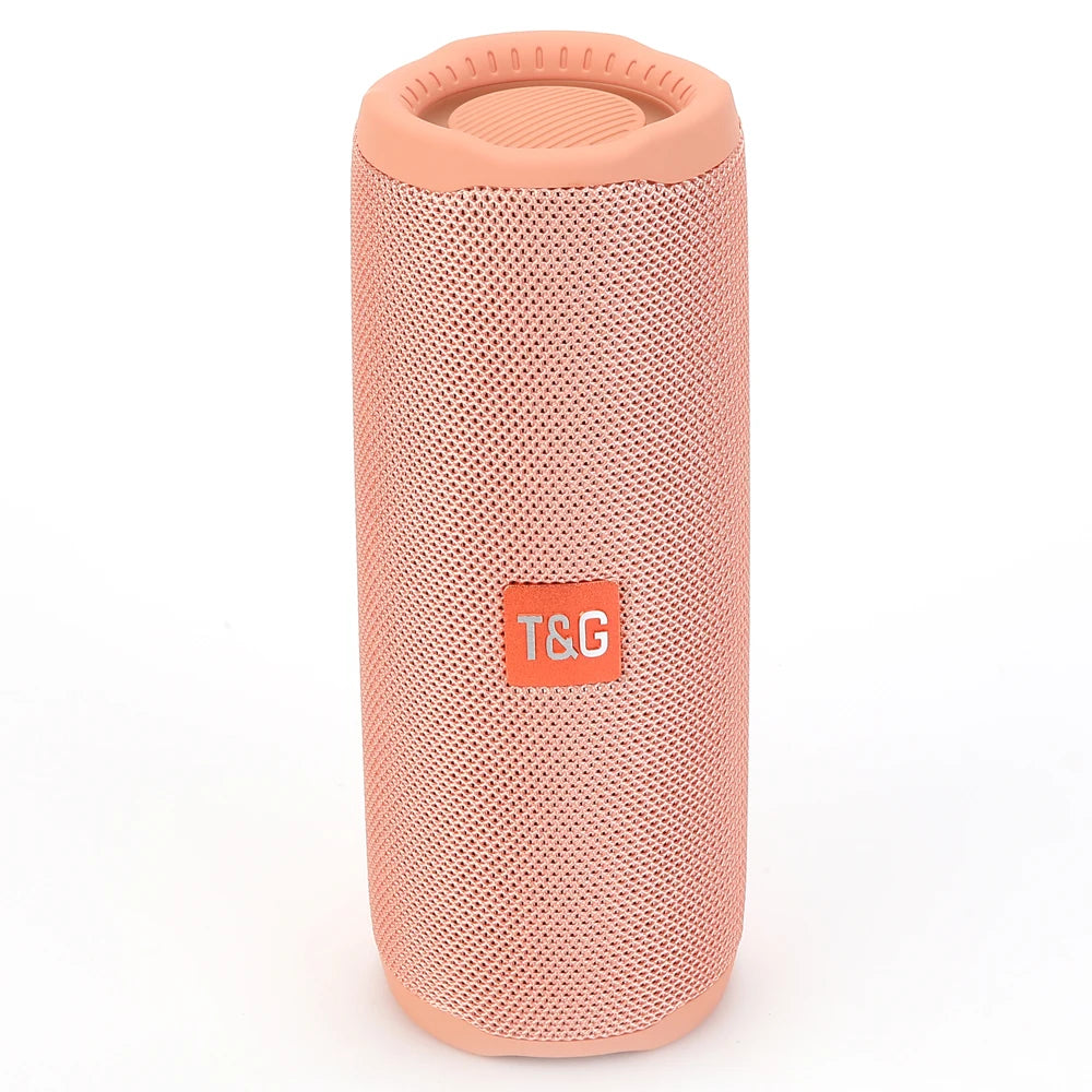 Portable Bluetooth Speaker Dual Bass LED Waterproof tg365-pink by HitMyNeed