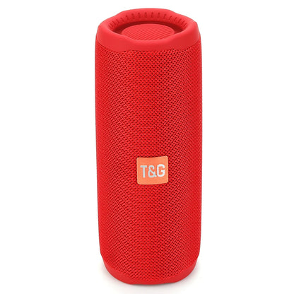 Portable Bluetooth Speaker Dual Bass LED Waterproof tg365-red by HitMyNeed