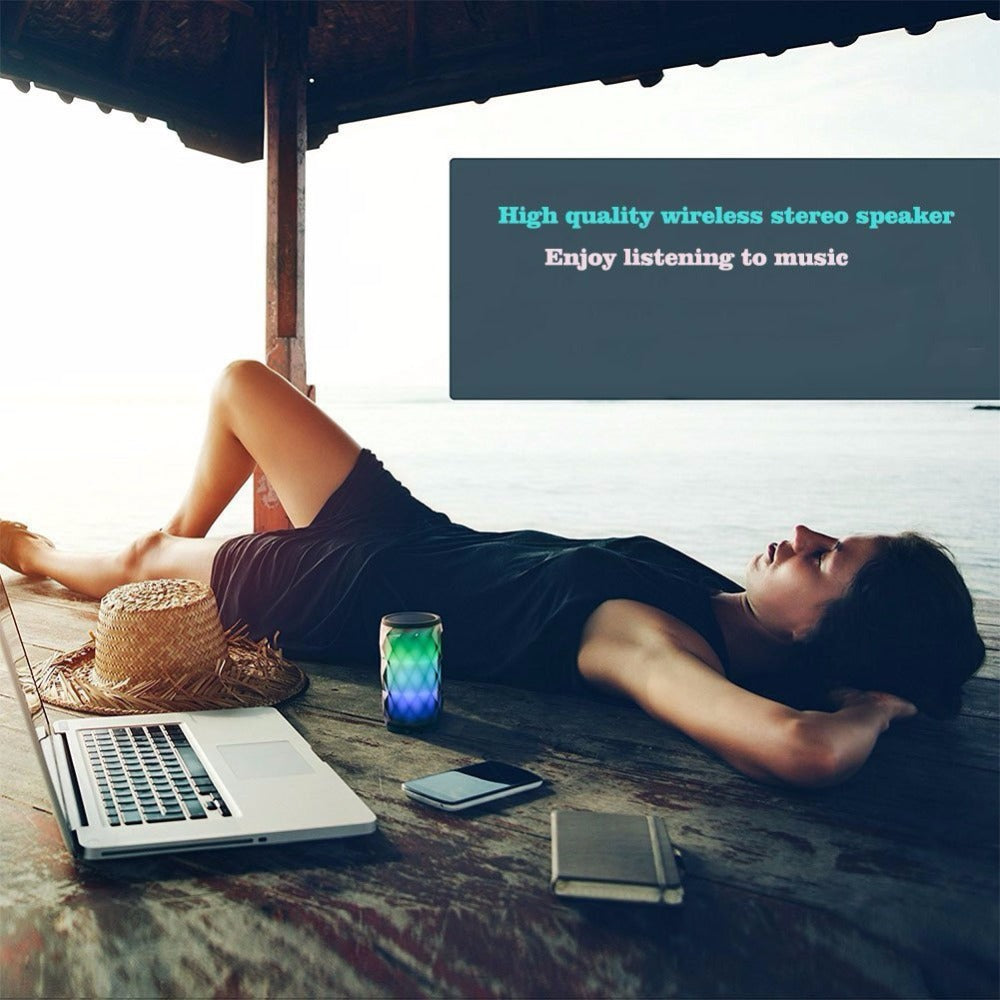 Portable Bluetooth Speaker with LED Night Light by HitMyNeed