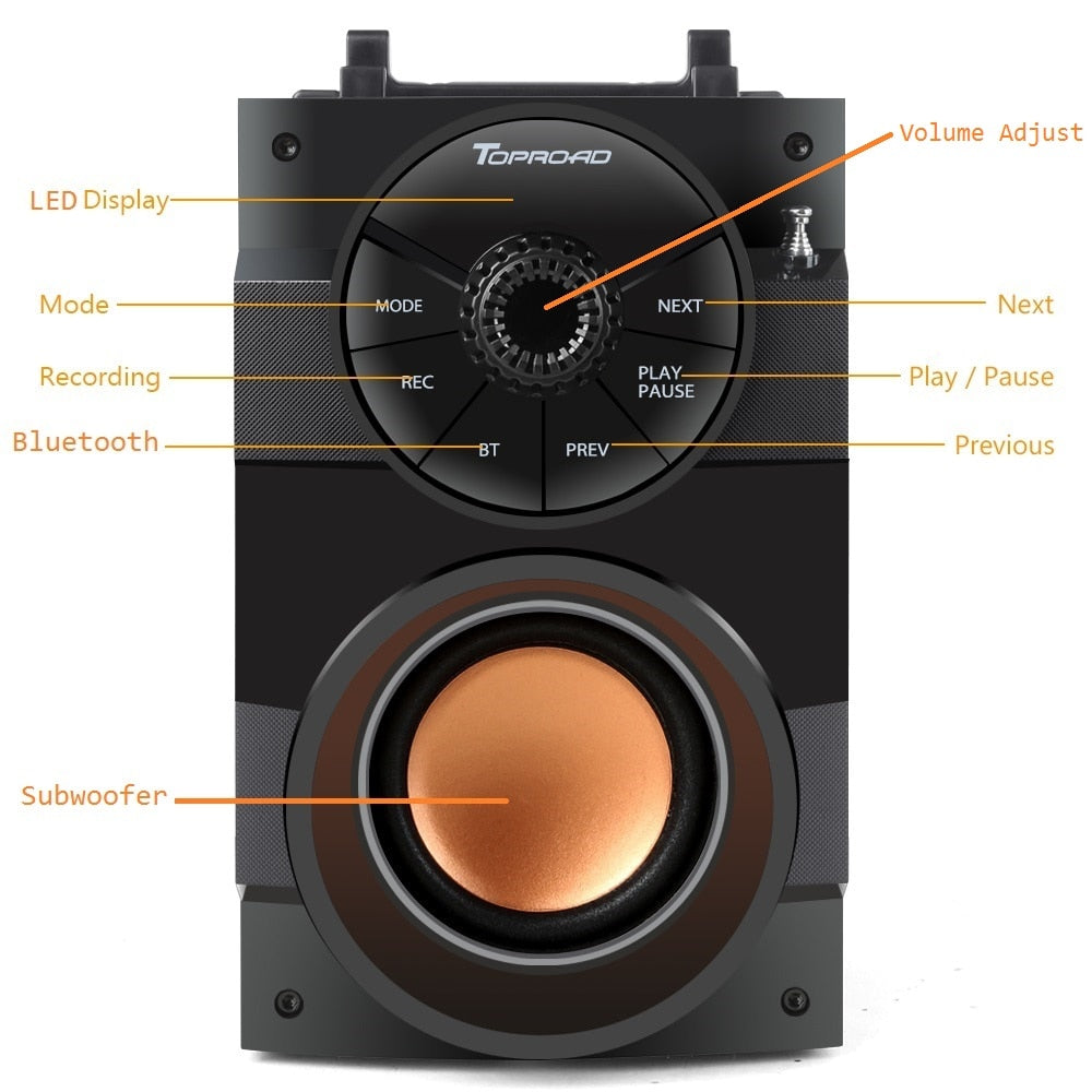 Portable Bluetooth Speaker with Subwoofer Bass by HitMyNeed