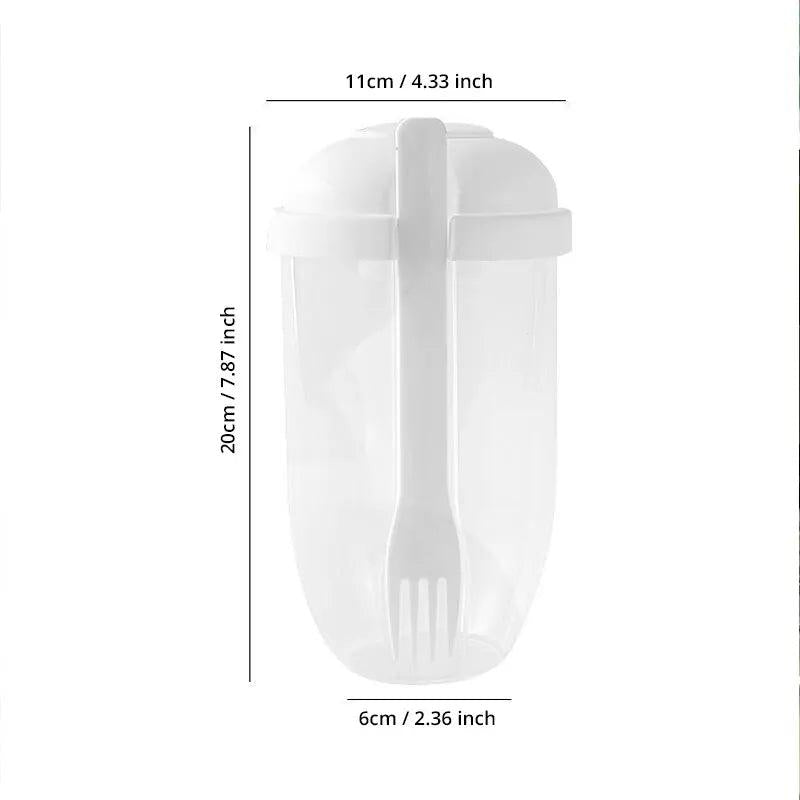 Portable Bottle Salad Container with Fork, 1000ml by HitMyNeed