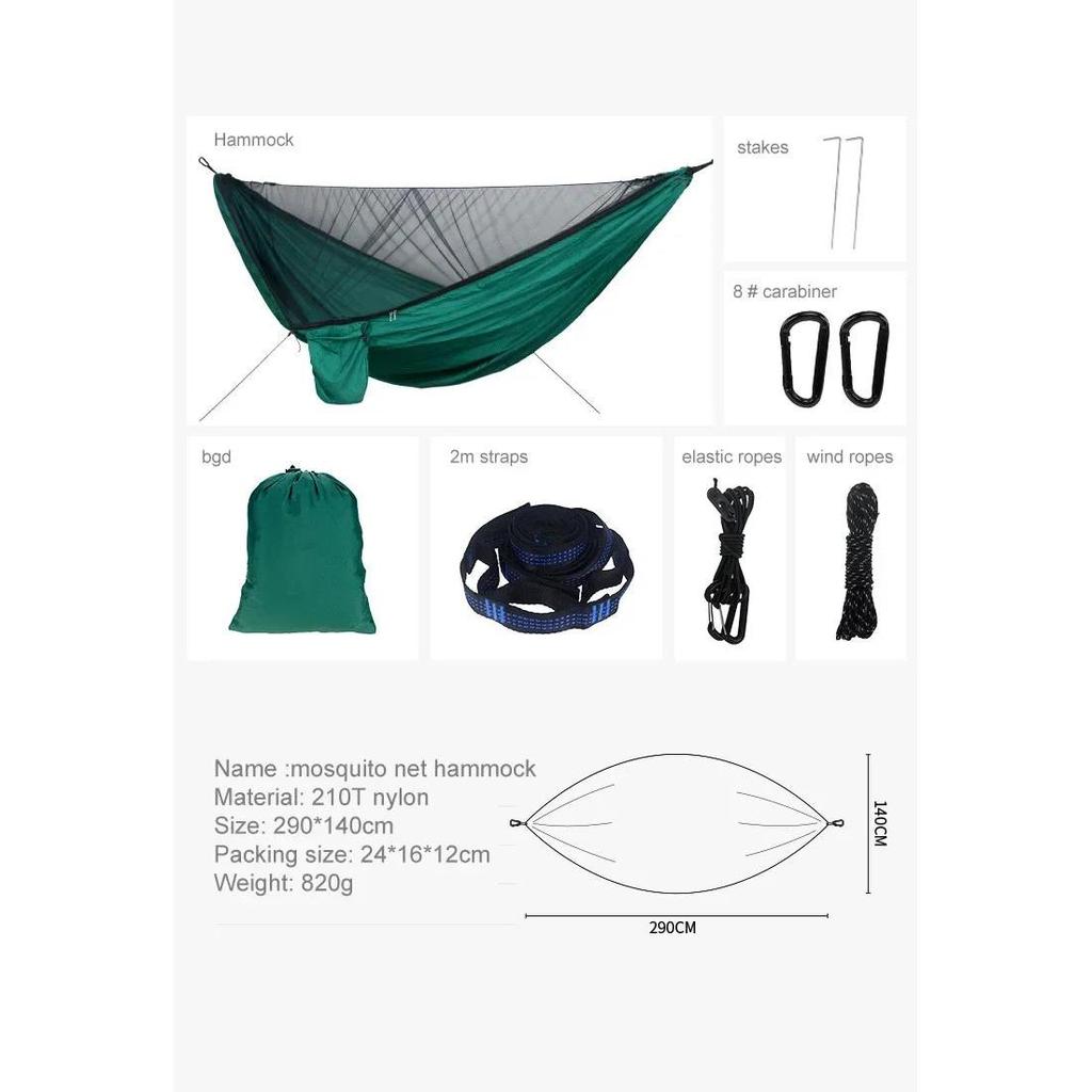 Portable Camping Hammock with Mosquito Net by HitMyNeed