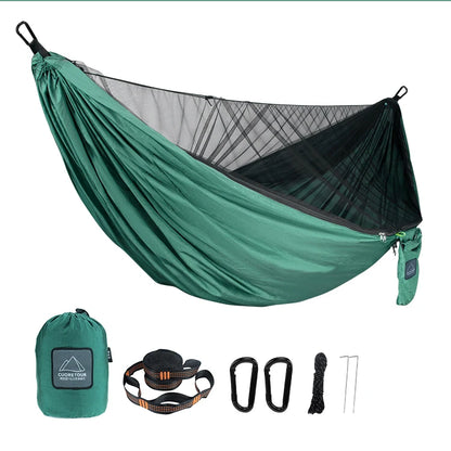 Portable Camping Hammock with Mosquito Net green by HitMyNeed