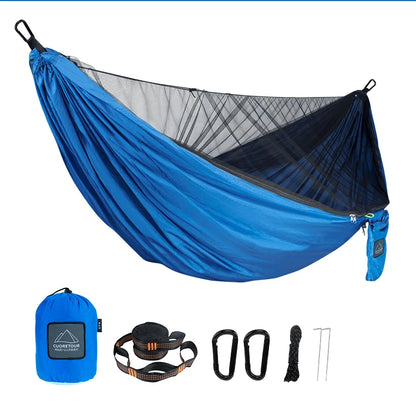 Portable Camping Hammock with Mosquito Net royal-blue by HitMyNeed