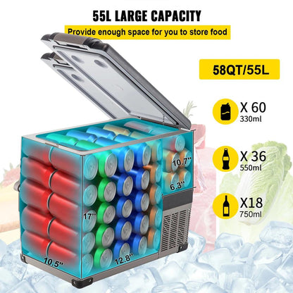 Portable Car Fridge Freezer 22-55L, 12/24V & AC by HitMyNeed