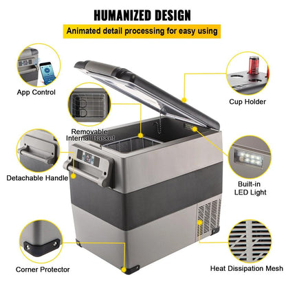 Portable Car Fridge Freezer 22-55L, 12/24V & AC by HitMyNeed
