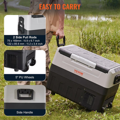 Portable Car Fridge Freezer with Wheels 35L-55L by HitMyNeed