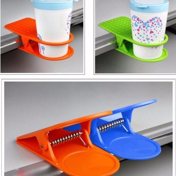 Portable Clip-On Desk Cup & Accessory Holder by HitMyNeed