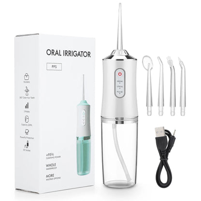 Portable Cordless Dental Water Flosser Irrigator 6886-white by HitMyNeed