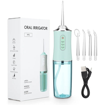Portable Dental Water Jet Oral Irrigator, 3 Modes green-oral-irrigator by HitMyNeed