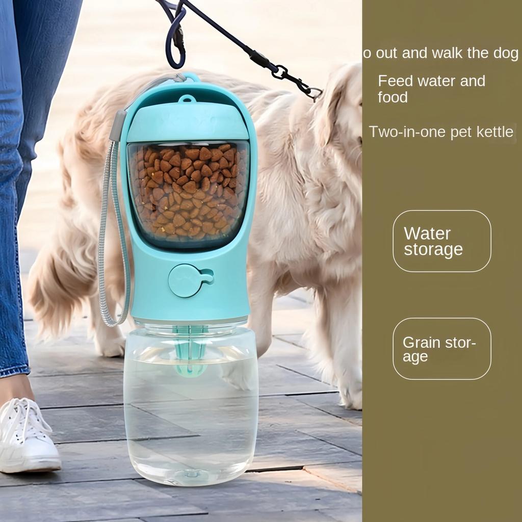 Portable Dog & Cat Travel Water Bottle with Food Box by HitMyNeed