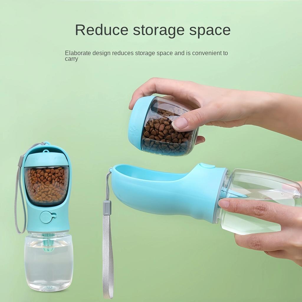 Portable Dog & Cat Travel Water Bottle with Food Box by HitMyNeed