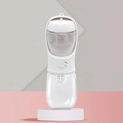 Portable Dog & Cat Travel Water Bottle with Food Box white 550ml by HitMyNeed