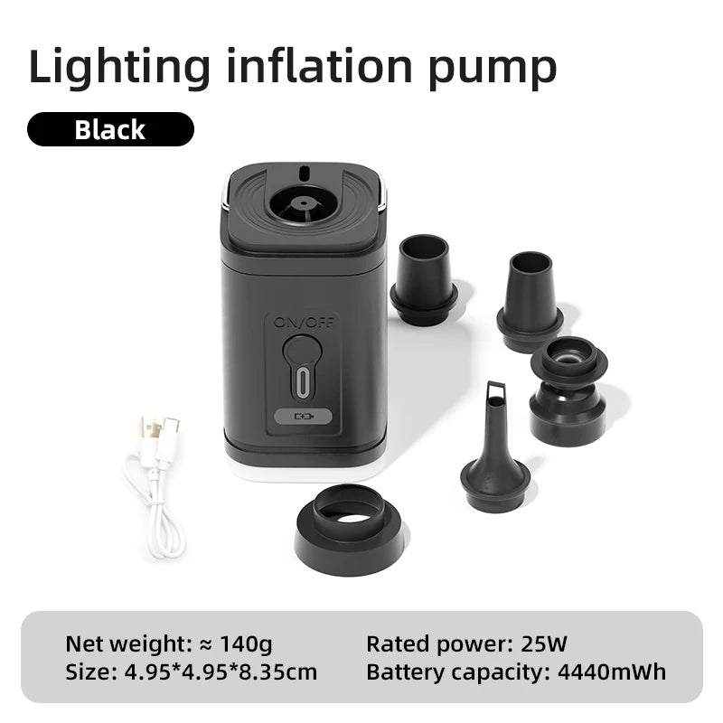 Portable Electric Air Pump Wireless Inflator & Deflator black by HitMyNeed