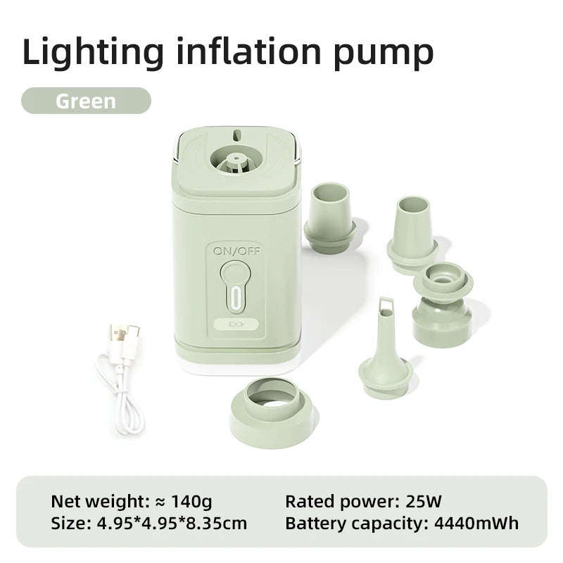 Portable Electric Air Pump Wireless Inflator & Deflator green by HitMyNeed