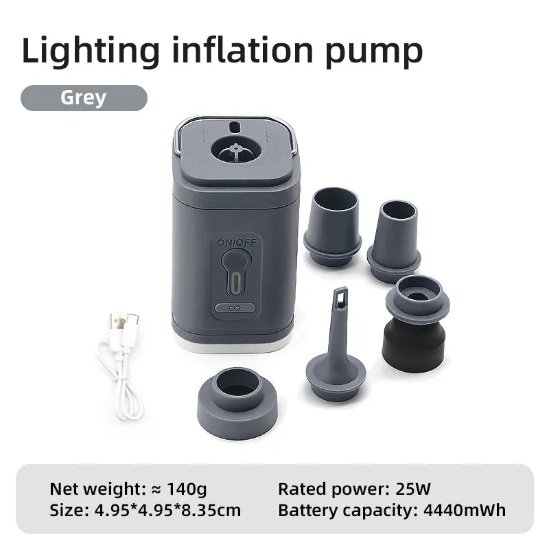 Portable Electric Air Pump Wireless Inflator & Deflator grey by HitMyNeed