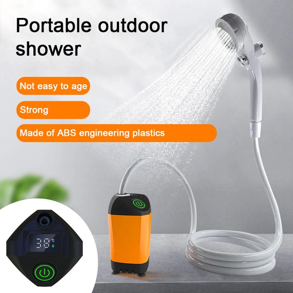 Portable Electric Camping Shower with Digital Display by HitMyNeed