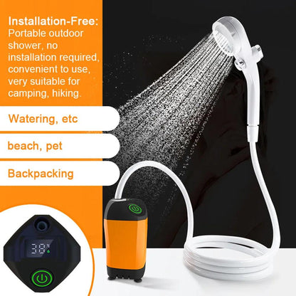 Portable Electric Camping Shower with Digital Display by HitMyNeed