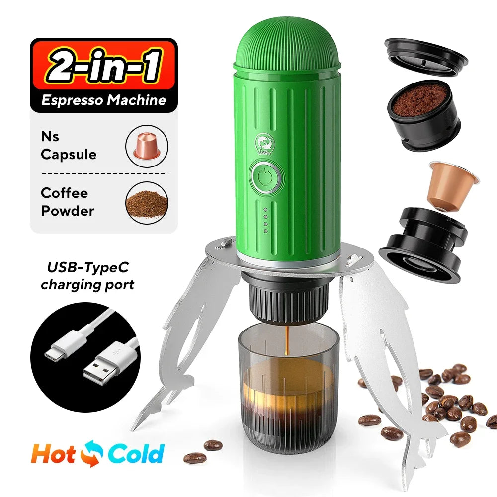 Portable Electric Espresso Maker for Capsules & Ground by HitMyNeed