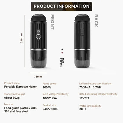 Portable Electric Espresso Maker for Capsules & Ground by HitMyNeed