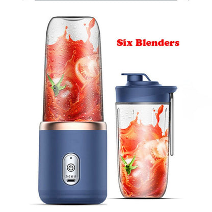 Portable Electric Juicer Blender 400ml USB Rechargeable blue-2-cups by HitMyNeed