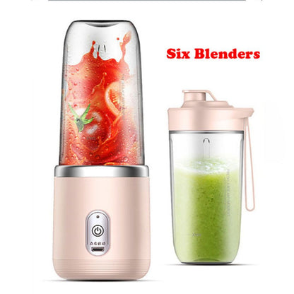 Portable Electric Juicer Blender 400ml USB Rechargeable pink-2-cups by HitMyNeed