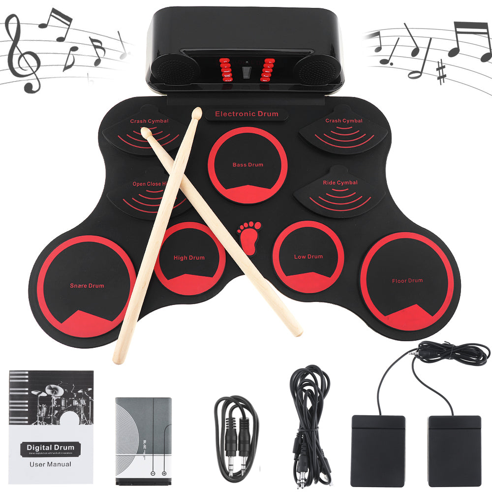 Portable Electronic Drum Pad Kit with 9 Pads by HitMyNeed
