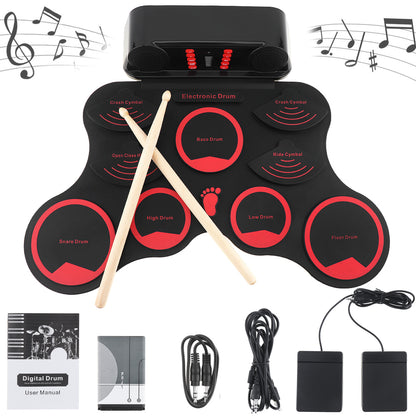 Portable Electronic Drum Pad Kit with 9 Pads by HitMyNeed