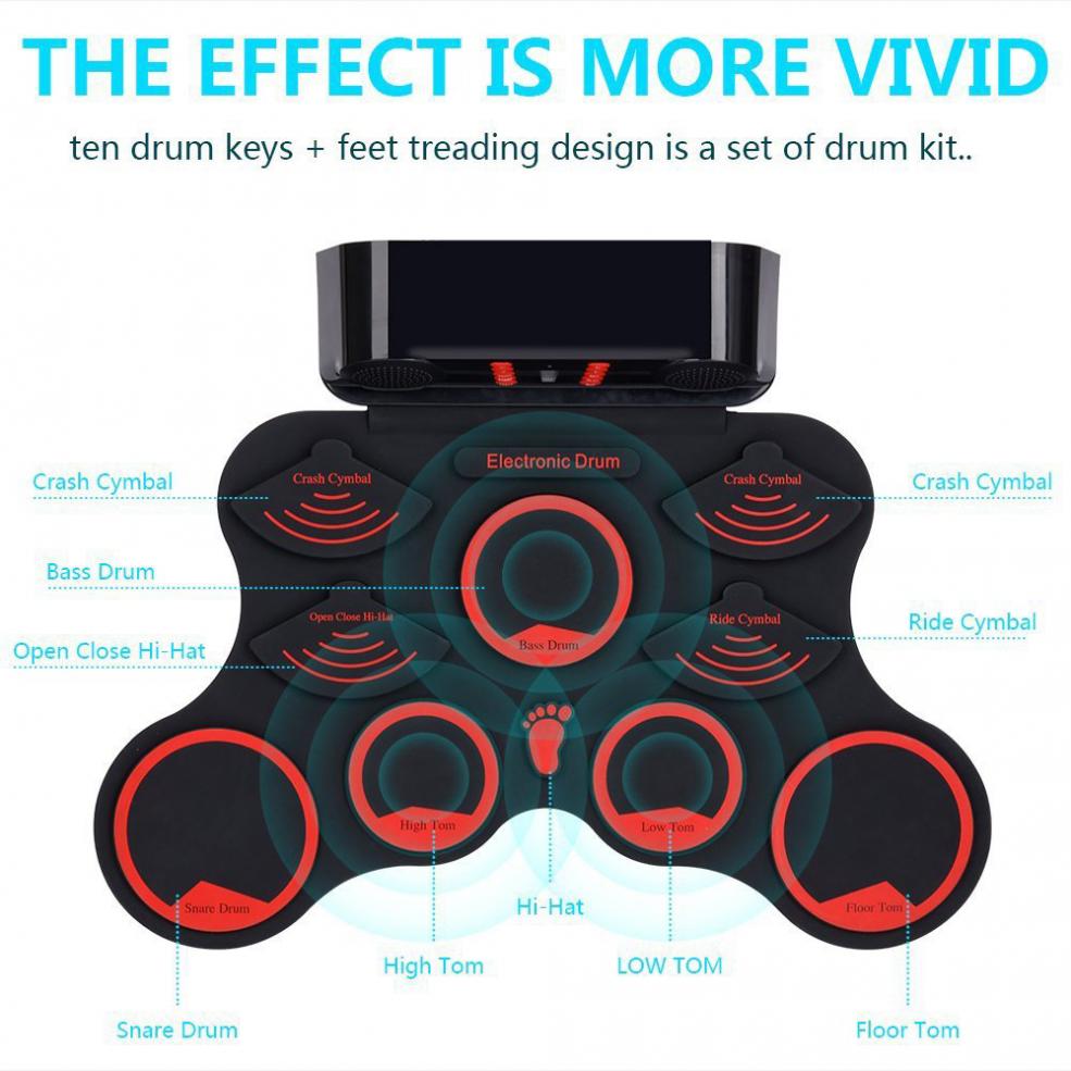 Portable Electronic Drum Pad Kit with 9 Pads by HitMyNeed