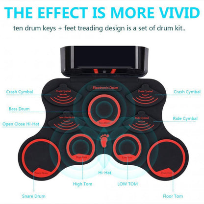 Portable Electronic Drum Pad Kit with 9 Pads by HitMyNeed