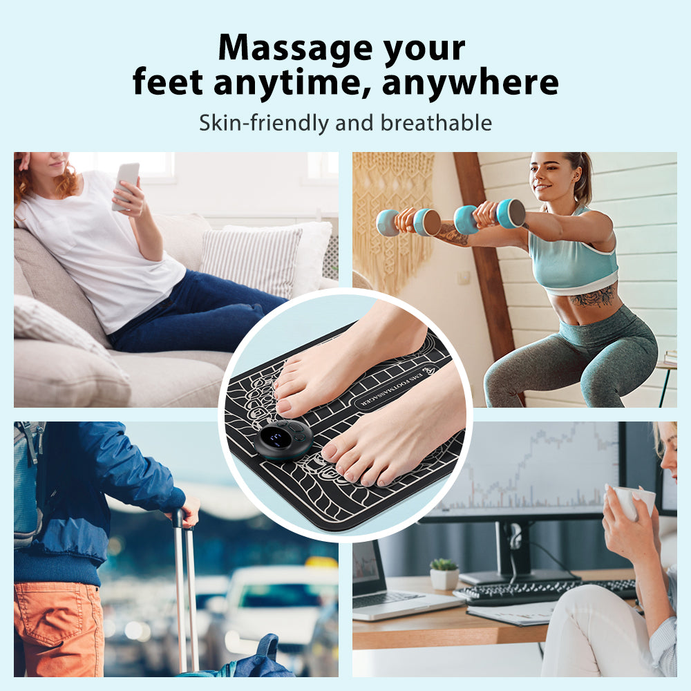 Portable EMS Foot Massager Pad with Remote by HitMyNeed