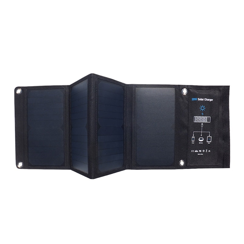 Portable Foldable 28W Solar Charger with USB Ports by HitMyNeed