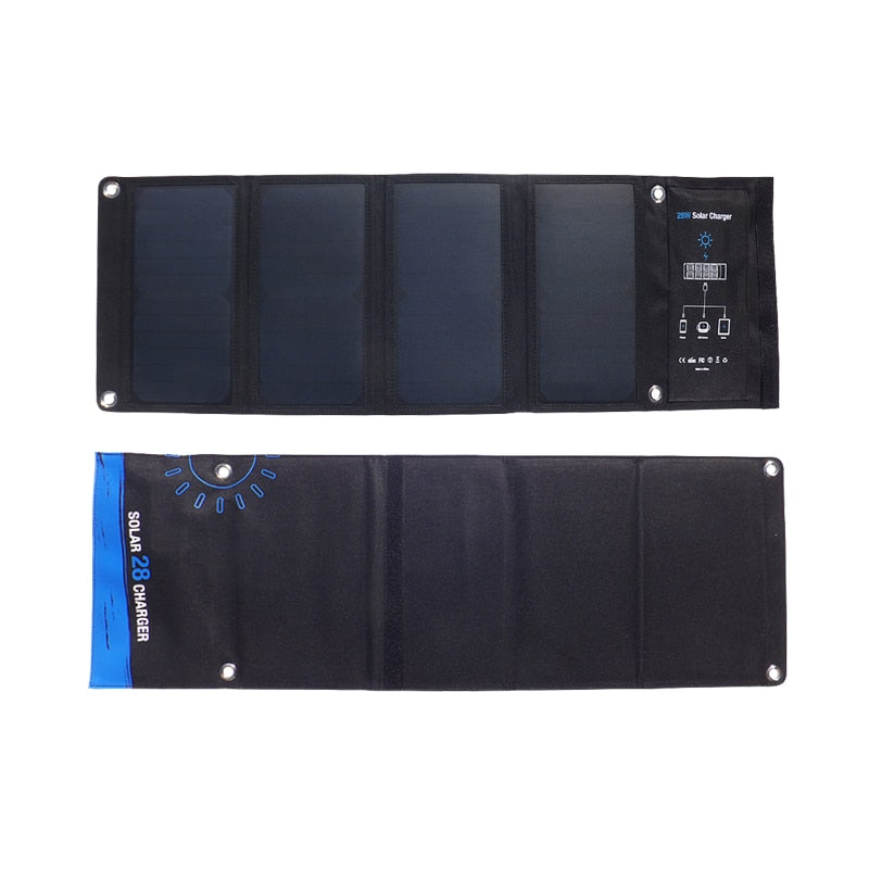 Portable Foldable 28W Solar Charger with USB Ports by HitMyNeed