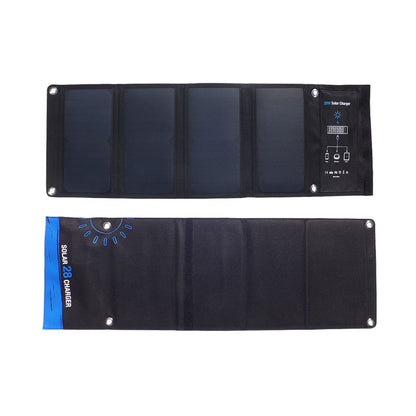Portable Foldable 28W Solar Charger with USB Ports by HitMyNeed